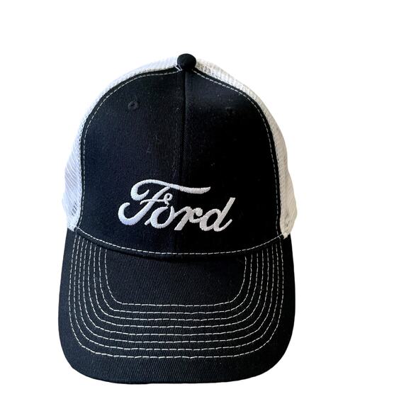FORD Men's Mesh Hat Black White Embroidered Logo One Size Fits Most OSFA - Picture 3 of 13